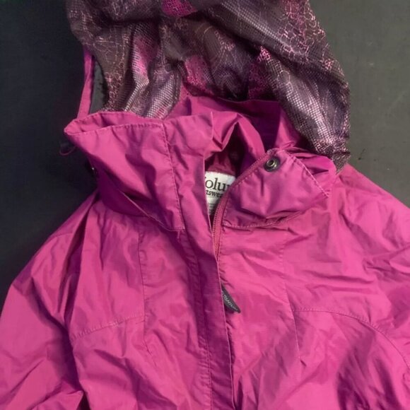 COLUMBIA‎ Jacket Womens S Wind/Waterproof Packable Rain Pink Raspberry w/hood FS - Picture 1 of 4